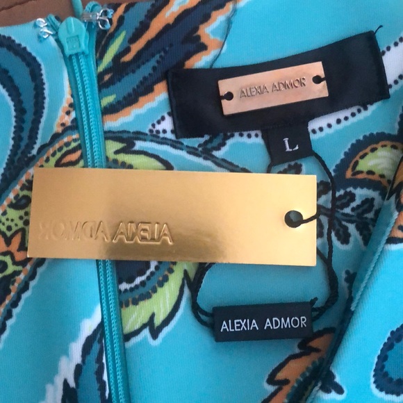 NWT Alexia Admor Cap Sleeve Scuba Dress - Picture 9 of 9